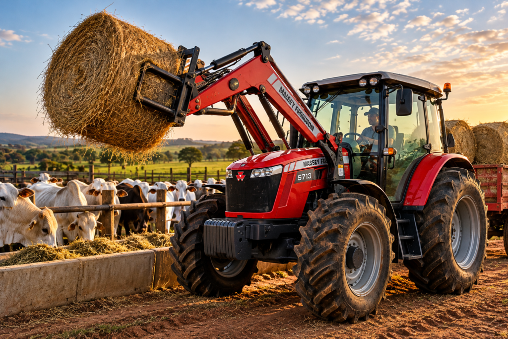trator Massey Ferguson para fazendas de gado.